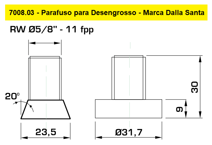 Parafuso para Desengrosso - Dalla Santa - Cód. 7008.03